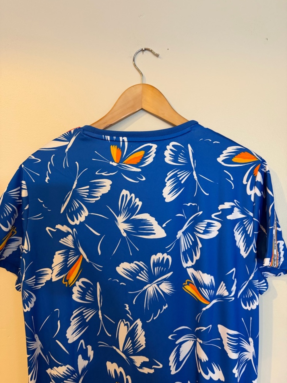 NWT Farm Rio x Adidas Blue Butterfly Retro Ringer Mini T-Shirt Dress XL - Picture 9 of 15